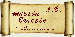 Andrija Baretić vizit kartica
